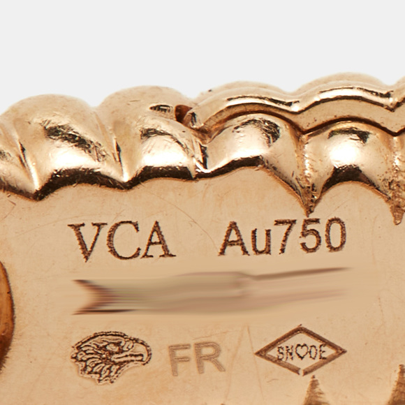 VAN CLEEF & ARPELS Perlee Sweet Clovers Diamonds 18k Rose Gold Narrow Bracelet L - Picture 4 of 5